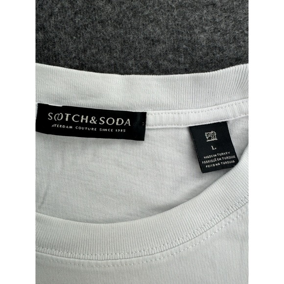 Scotch & Soda Mens White Graphic T Shirt Size Large AMS 22 Head For The Hills SS - Picture 5 of 16
